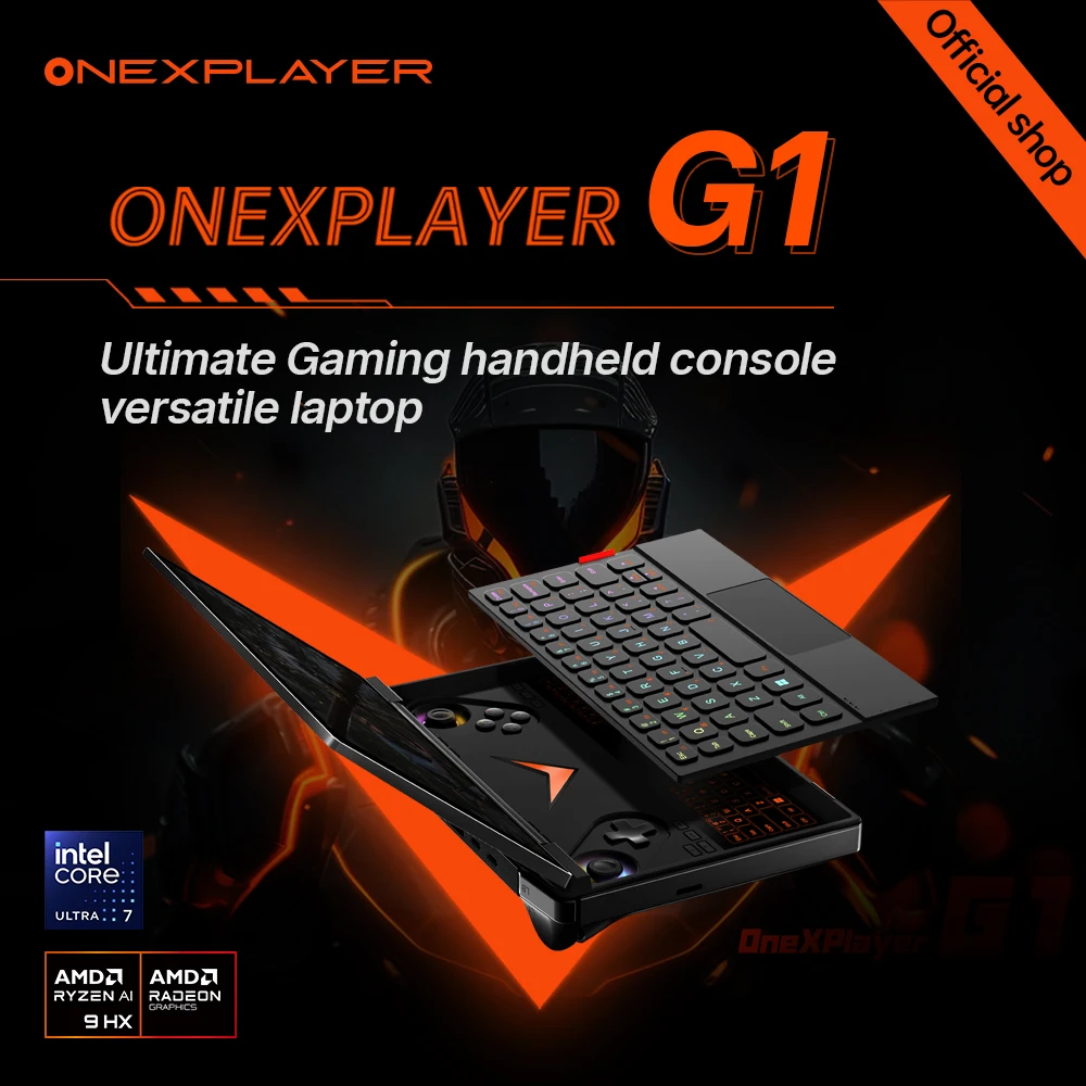 Новая ультрапортативная производительность OneXPlayer G1 AMD Ryzen ™   AI 9 HX 370 Qculink Камера для ноутбука Игровой ПК Ноутбук Wins Игровая консоль