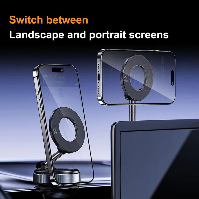 Фото Xiaomi Vacuum Magnet Phone Bracket  360° Multi-angles Adjustment Strong Magnetic Suck Foldable Car Holder For Navigation Stand №5