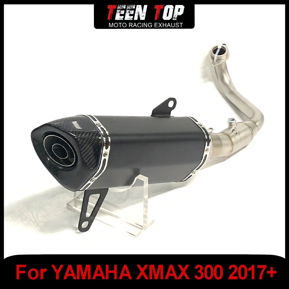 Накладка на выхлопную трубу из нержавеющей стали для YAMAHA Xmax 300 2017+, полная выхлопная система, передняя соединительная трубка, глушитель