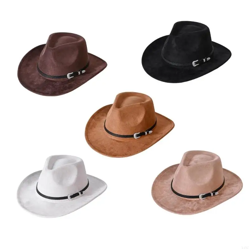 X4yc Homburg Top Hat Hat Western Porkpie Hat Уникальные серебряные пряжки