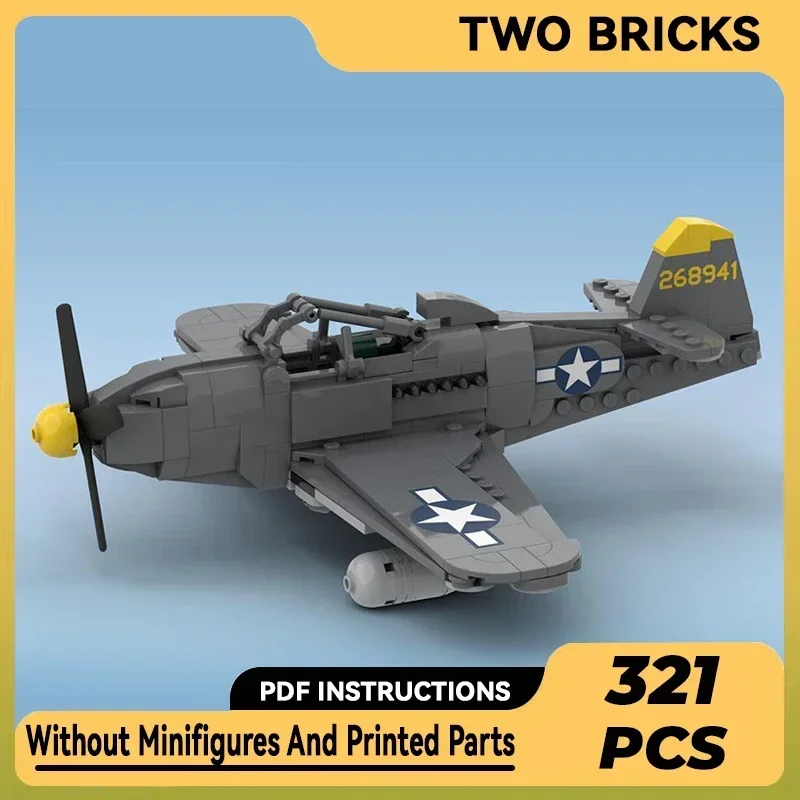 Фото Технические Moc Bricks, военная модель P-63, King Cobra Bomber, модульные строительные блоки, подарки, игрушки для детей, наборы «сделай сам», сборка №2