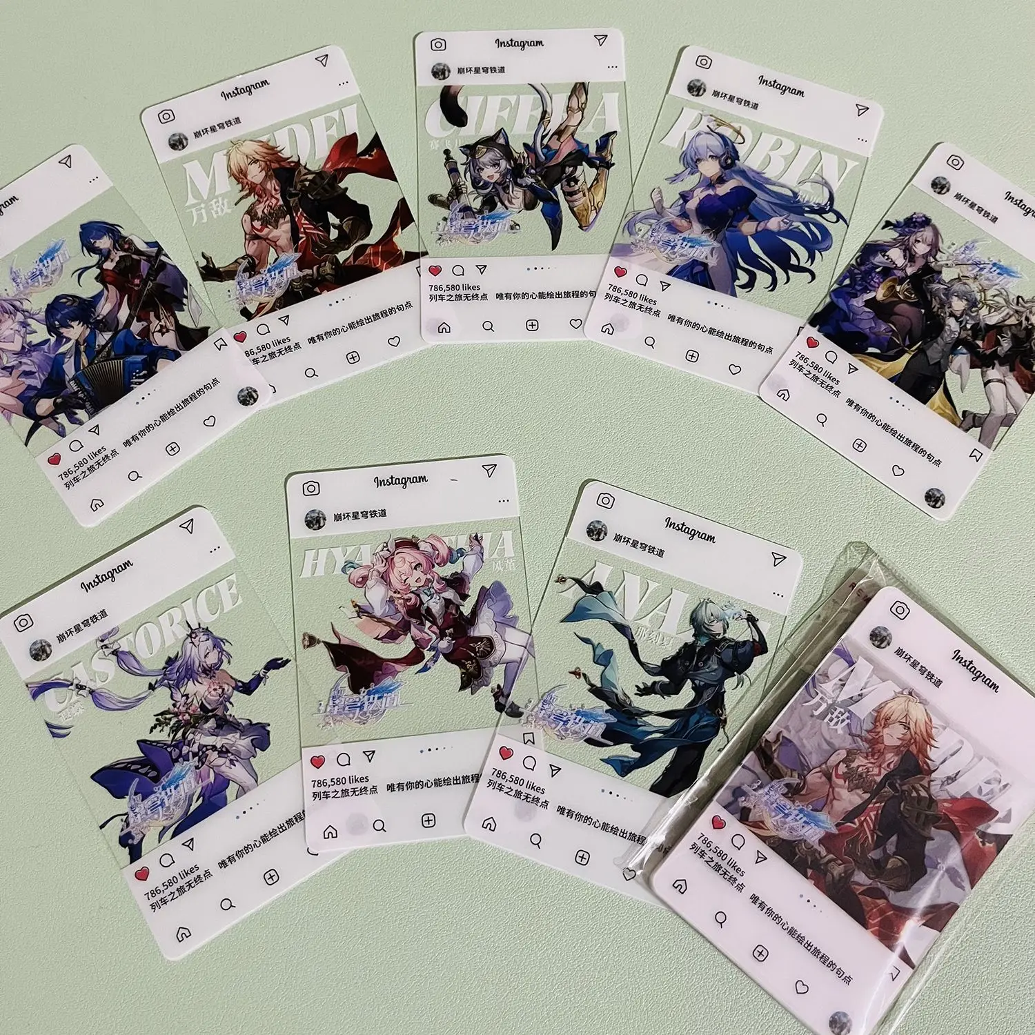 Фигурка Honkai Star Rail Robin Mydei Castorice Dr. Соотношение воскресенье Герта NeiKos496 Hyacine Photo Прозрачная карта из ПВХ Бумага