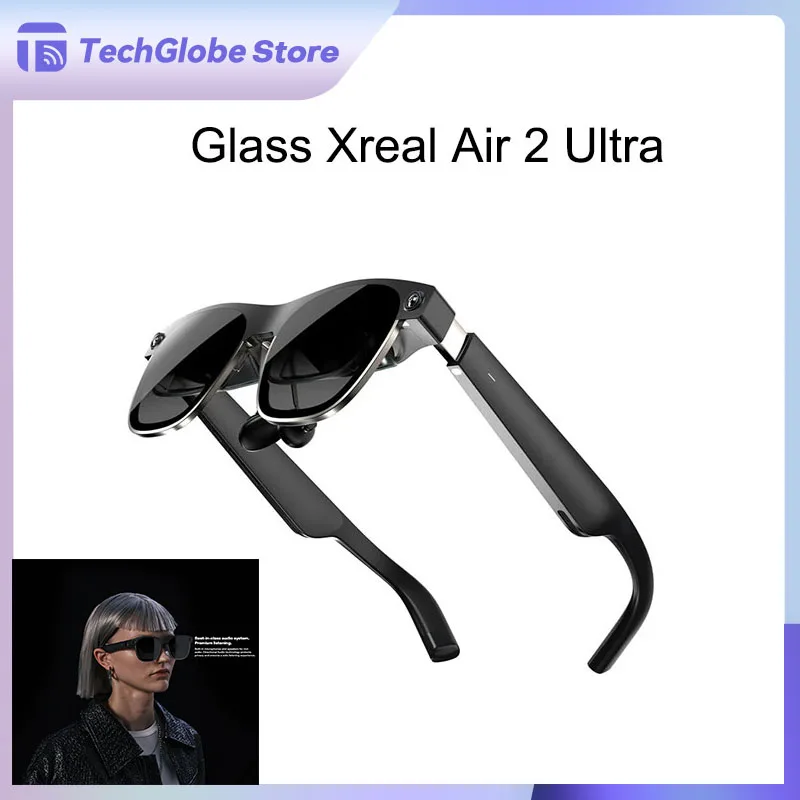 Умные очки XREAL Air 2 Ultra AR 6 DoF 52 °   Fov 4K 3D HD 385-дюймовый космический гигантский экран Видеоочки с обзором 1080p для частного кинотеатра