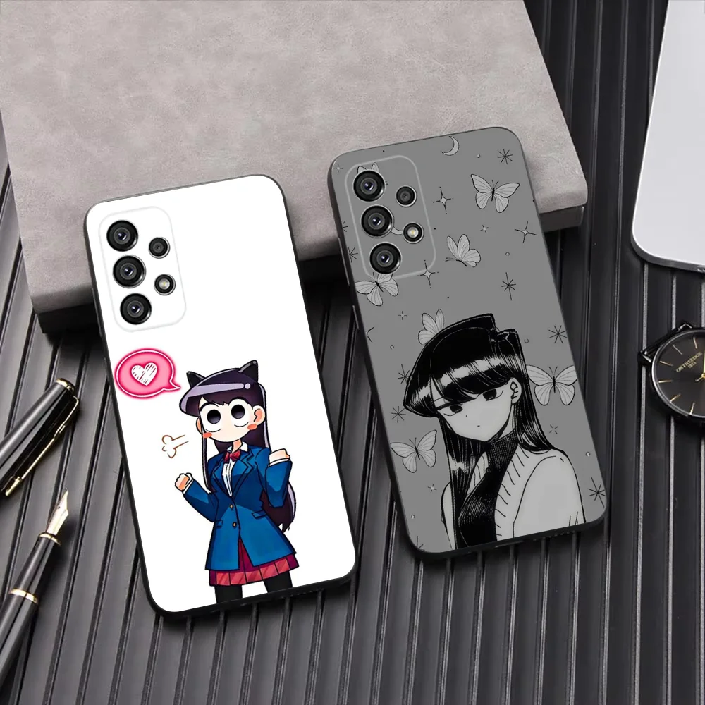 Чехол для телефона Anime Shouko Komi для Samsung Galaxy A13, A21s, A22, A31, A32, A52, A53, A71, A80, A91 Soft Black Shell