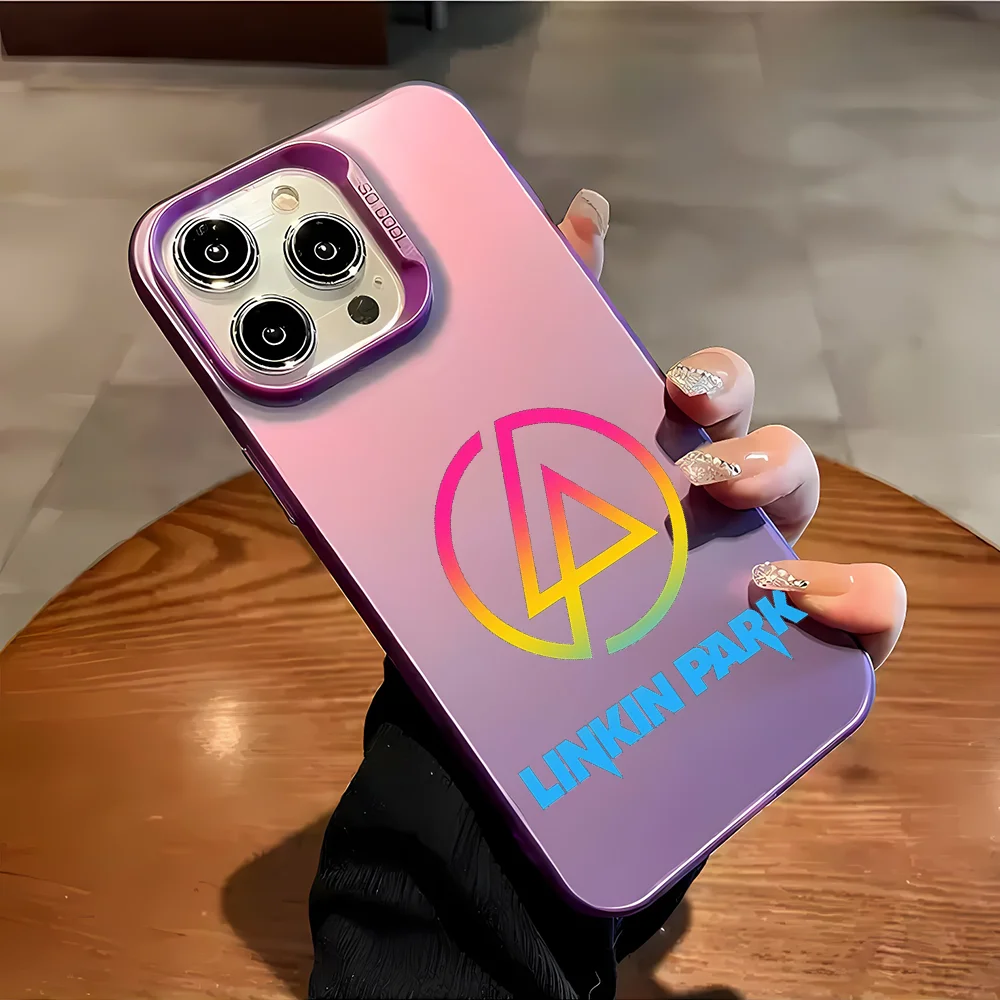 Чехол для телефона L-LinKin P-Park Rock для IPhone 16 Pro Max 15 14 13 12 XS Plus 11, модный матовый противоударный чехол с лазерным градиентом Aurora (art.: 3920cc8bc9c55) - 3920cc8bc9c55