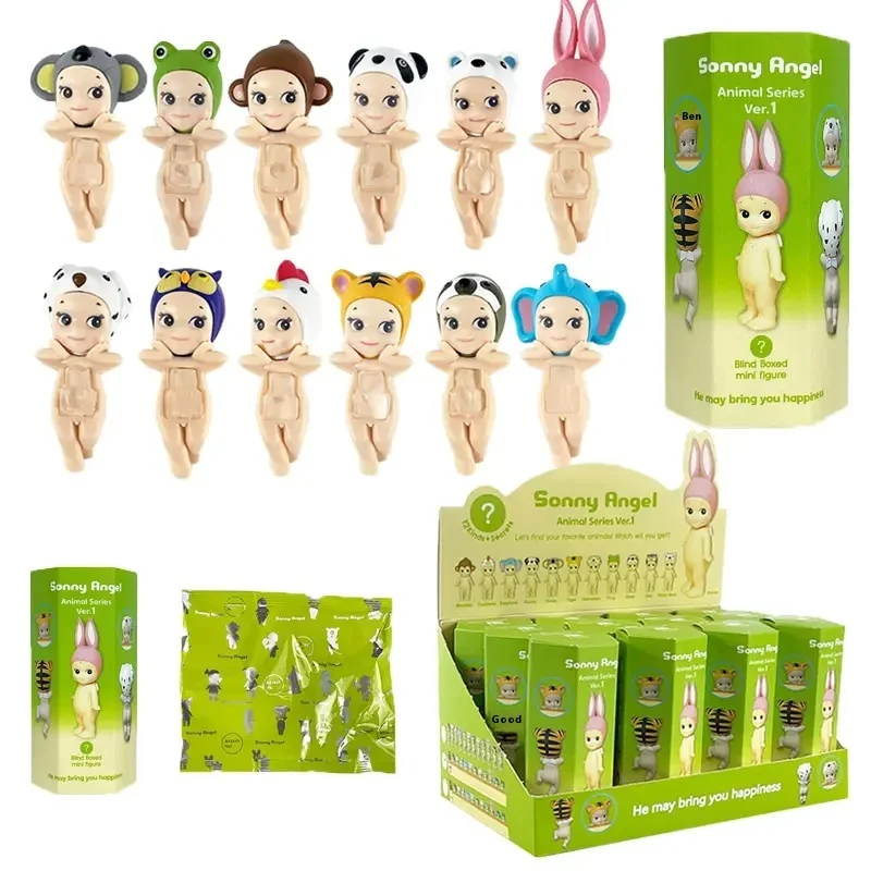 Фото Аниме Sonny Angel Blind Box, серия животных 1-го поколения, детские игрушки, ангел для девочек, милая загадочная игрушка-сюрприз, аниме-модель, подарки №2