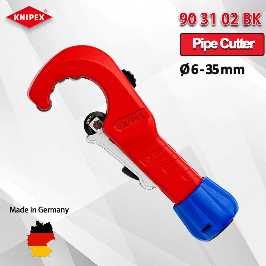 KNIPEX TubiX ®   Труборез можно разрезать из Ø 6–35 мм с толщиной стенки до 2 мм. Резак для стальных труб с шарикоподшипником. 903102 BK