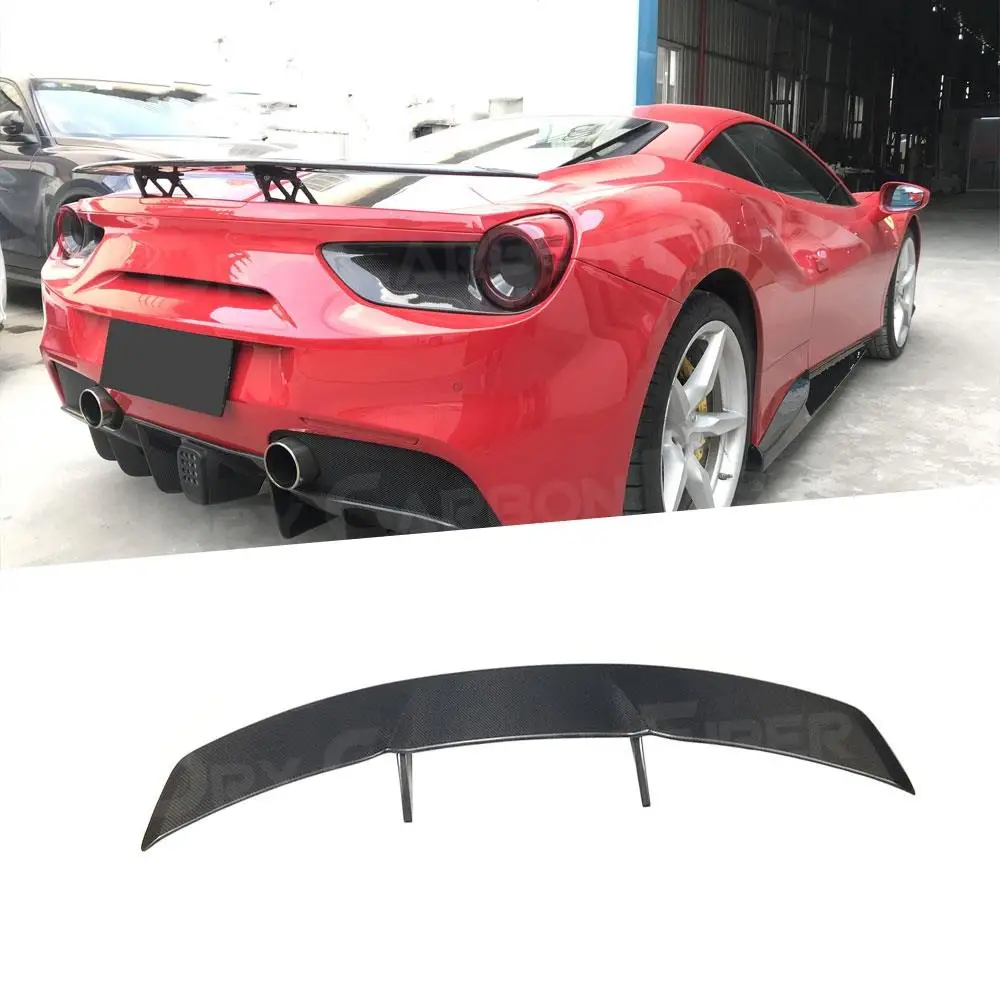 Автомобильные аксессуары для Ferrari 488 GTB 2015-2018 Spider, модифицированное сухое углеродное волокно, задний спойлер багажника, крыло, хвостовое крыло багажника