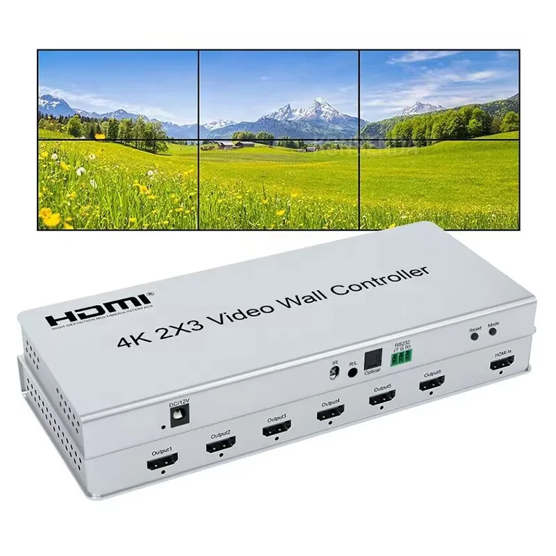 Xput Высокое качество 2x3 4K 30 Гц 1080P I в 6 выходов HDMI ТВ-видео настенный контроллер процессора поддержка модели 3x4 4x4