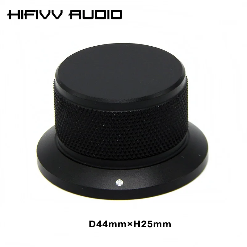 1 шт. Hi-Fi усилитель динамик алюминиевая ручка черный диаметр 44 мм высота 25 мм потенциометр регулятор громкости Audiok Nurled Shaf Cap