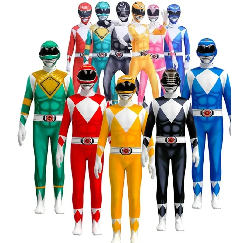 Хэллоуин Power Samurai Sentai Shinkenger Rangers костюм для взрослых и детей для мальчиков супергерой косплей комбинезон для дня рождения костюм зентай