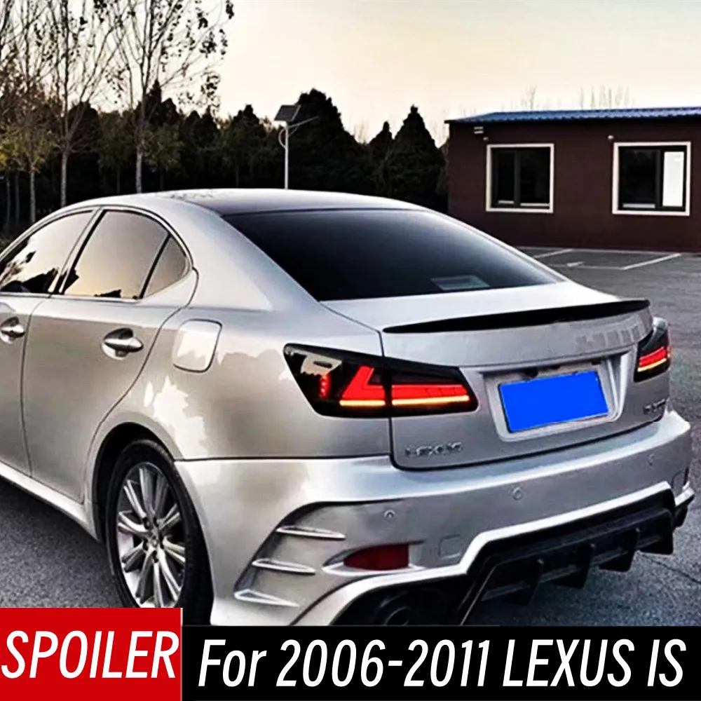 Для Lexus IS250 IS300 IS350 2006-2011 гг., задняя крышка багажника, спойлер Ducktail, крылья автомобиля, черный карбон, внешние тюнинговые аксессуары