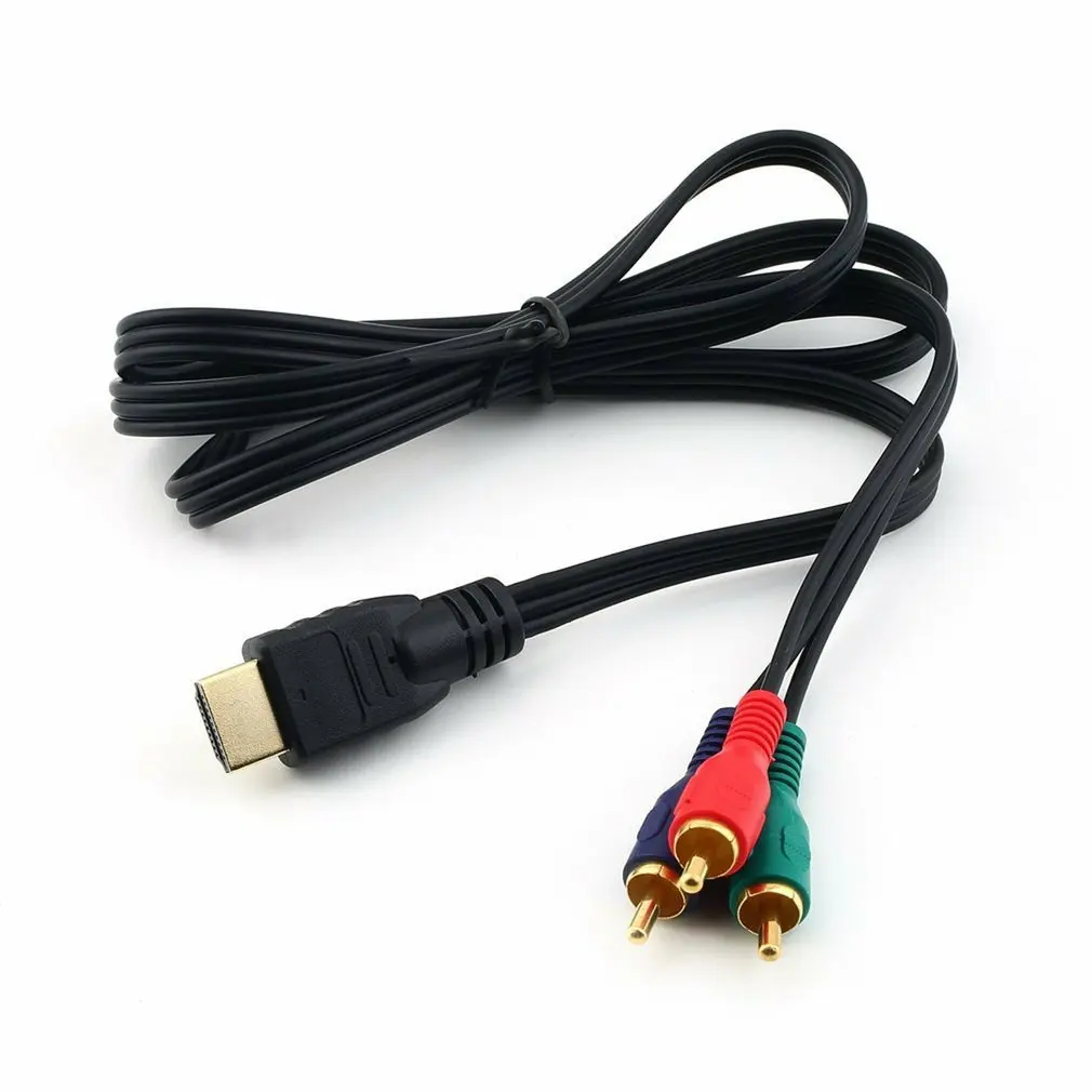 Горячий 3 фута 1 м HDMI-совместимый штекер на 3 RCA видео аудио AV-адаптер кабель 3RCA стерео конвертер компонент для ТВ-приставки DV DVD ПК