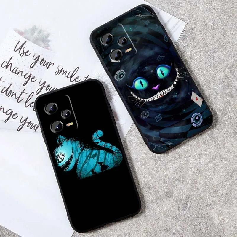 Фото Disney The Cheshire Cat для Xiaomi Redmi Note 14 13 12 12S 11E 11 11S 11T Pro Plus 4G 5G Черный мягкий чехол из ТПУ для телефона №4