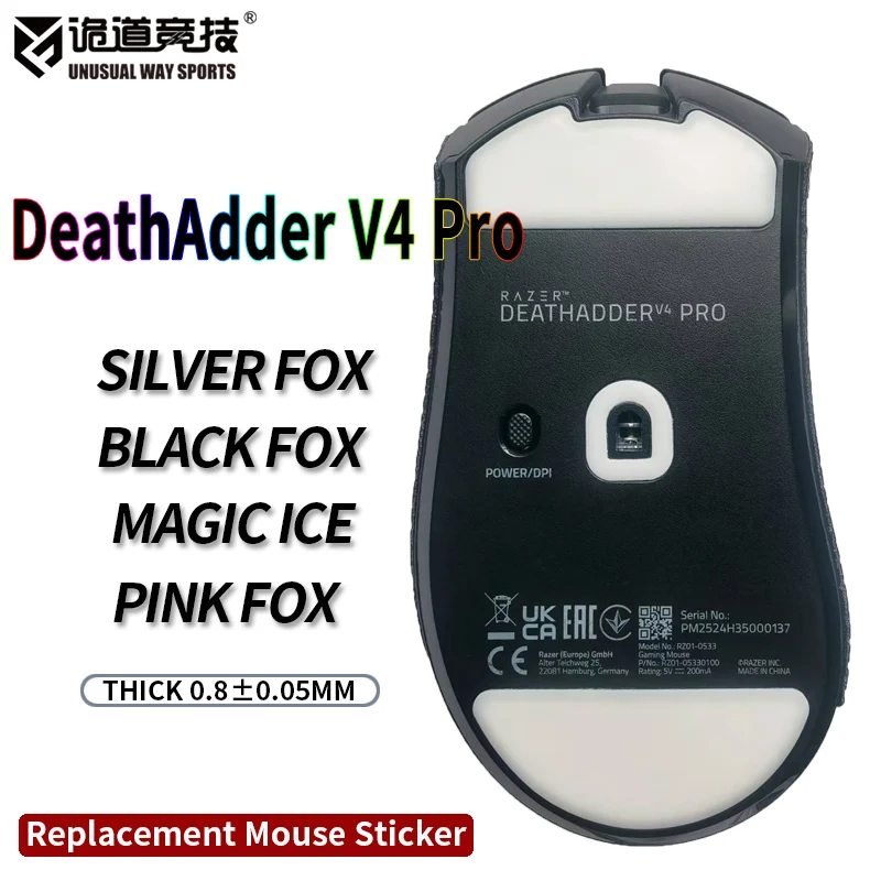 НеобычныеWaySports Коньки для мыши Ноги DA Deathadder V4 ProCambered Surface PTFE Anti Collapse Magic Ice Pink Black Silver Fox