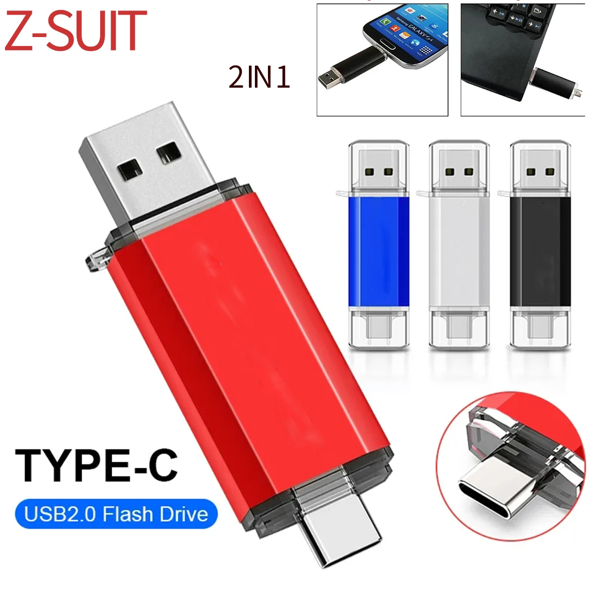 Флэш-накопитель USB флэш-накопитель USB OTG 2 в 1 для телефона/ноутбука металлический флэш-накопитель высокоскоростной Флэш-накопитель U-диск 4 Гб...