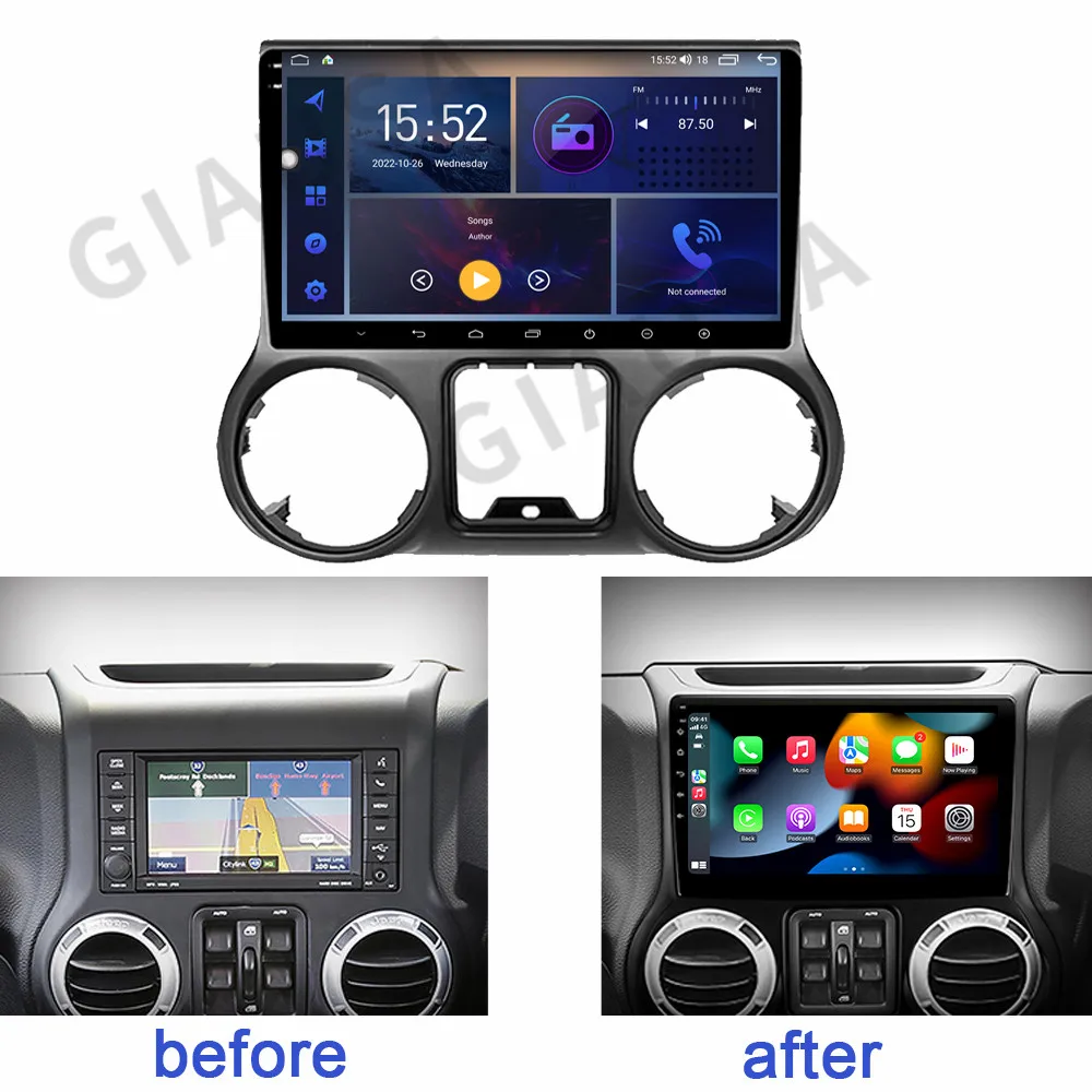 Фото Экран Tesla Android 9,0 и автомобильная ЖК-дисплей приборной панели для Jeep Wrangler 3 JK 2010-2017, автоинструмент, головное устройство, радио, стерео, мультимедиа №4