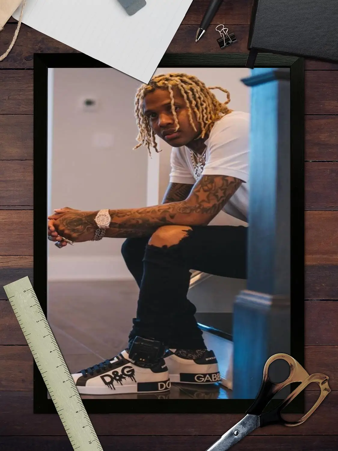 Фото Lil Durk Холст Художественный постер и настенное искусство, печать с картинками, современная семья, декор для спальни, постеры, декоративная живопись №3