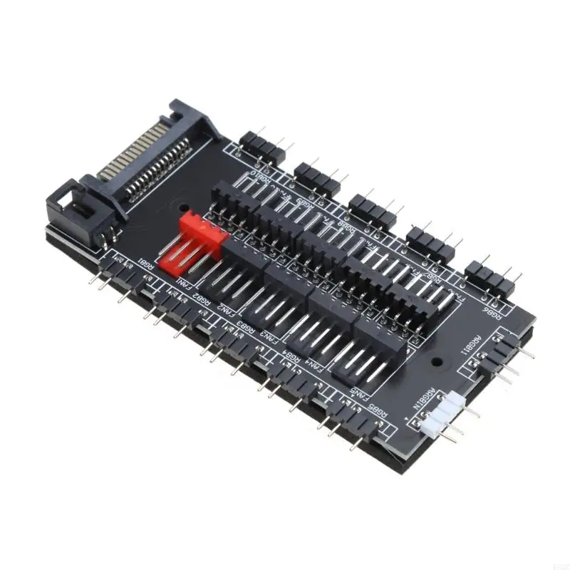Фото Контроллер R53C 5 В 3-контактный RGB AURA и 4-контактный магнитный концентратор с ШИМ, 10 портов ARGB, беспроводной ИК-пульт дистанционного управления, разветвитель вентилятора, удлинительный кабель №2