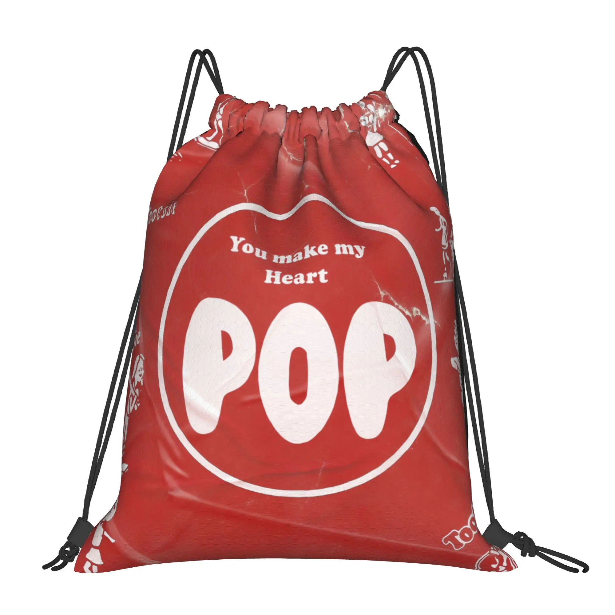 Спортивные рюкзаки с завязками для хранения вещей tTootsie Pops Red Wrapper You Make My Heart Pop, портативные, для походов, езды на велосипеде, занятий в спортзале