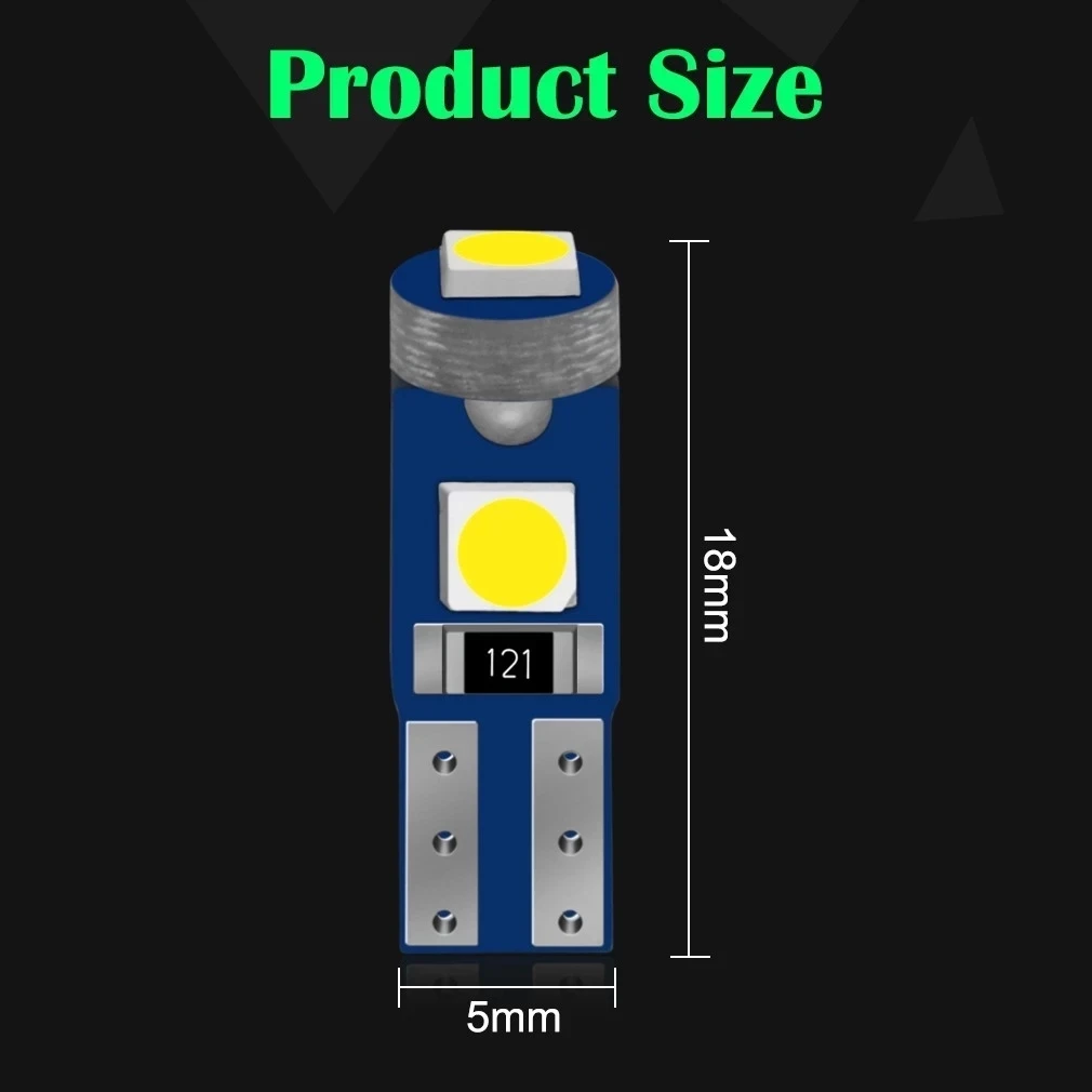 Фото 5 шт. T5 W3W W1.2W светодиодные лампы автомобильных приборов для Mazda Ford Suzuki VW Renault Benz Audi Volvo Honda Toyota Jeep Subaru Opel №3