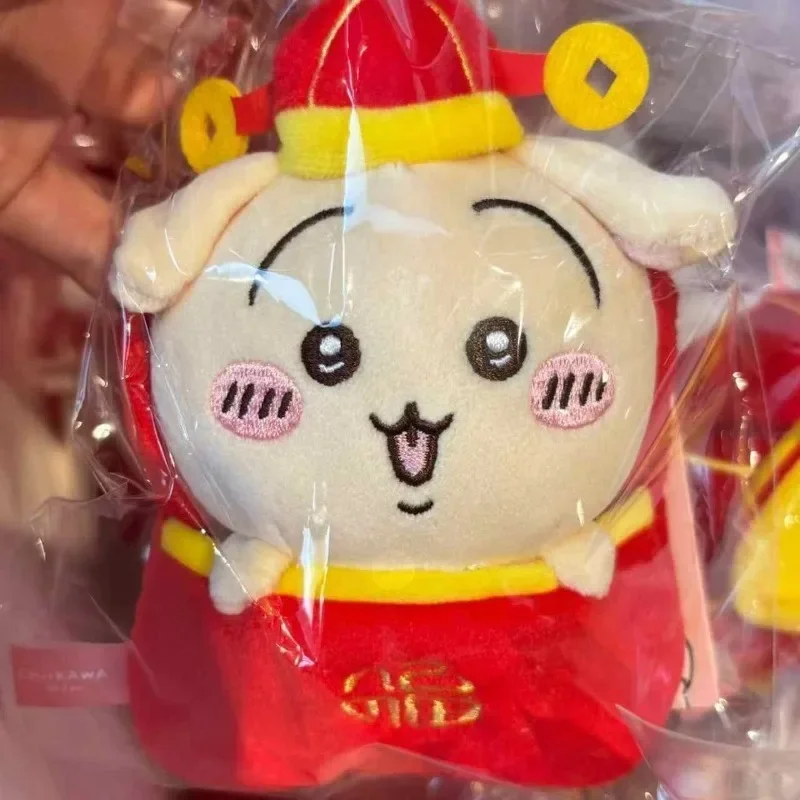Фото Аниме Kawaii Chiikawa Новый год красный конверт Усаги плюшевая кукла кулон милый мультфильм счастливая сумка Hachiware брелок украшение подарок №4