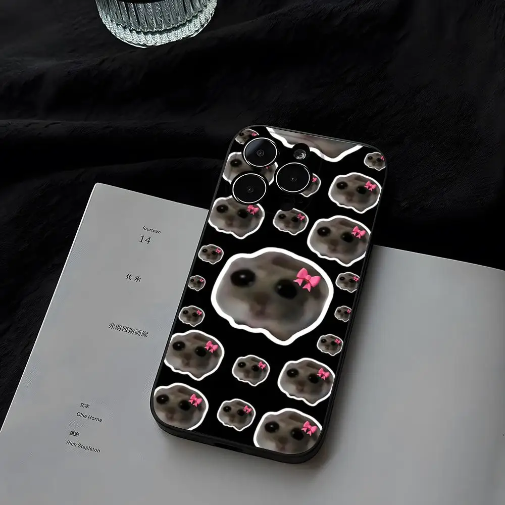 Funny Sad Hamster Meme Phone Case Funda for iphone 14 13 15 11 16ProMax 12 Pro Max Mini Xr Xs X 7 8 Plus Covers
