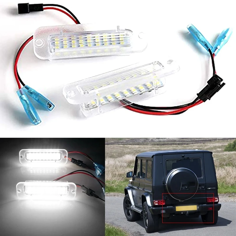 Лампы для номерного знака Mercedes Benz G500 G550 G55 AMG W463 6000, 2 шт., белые, 4638200356 к