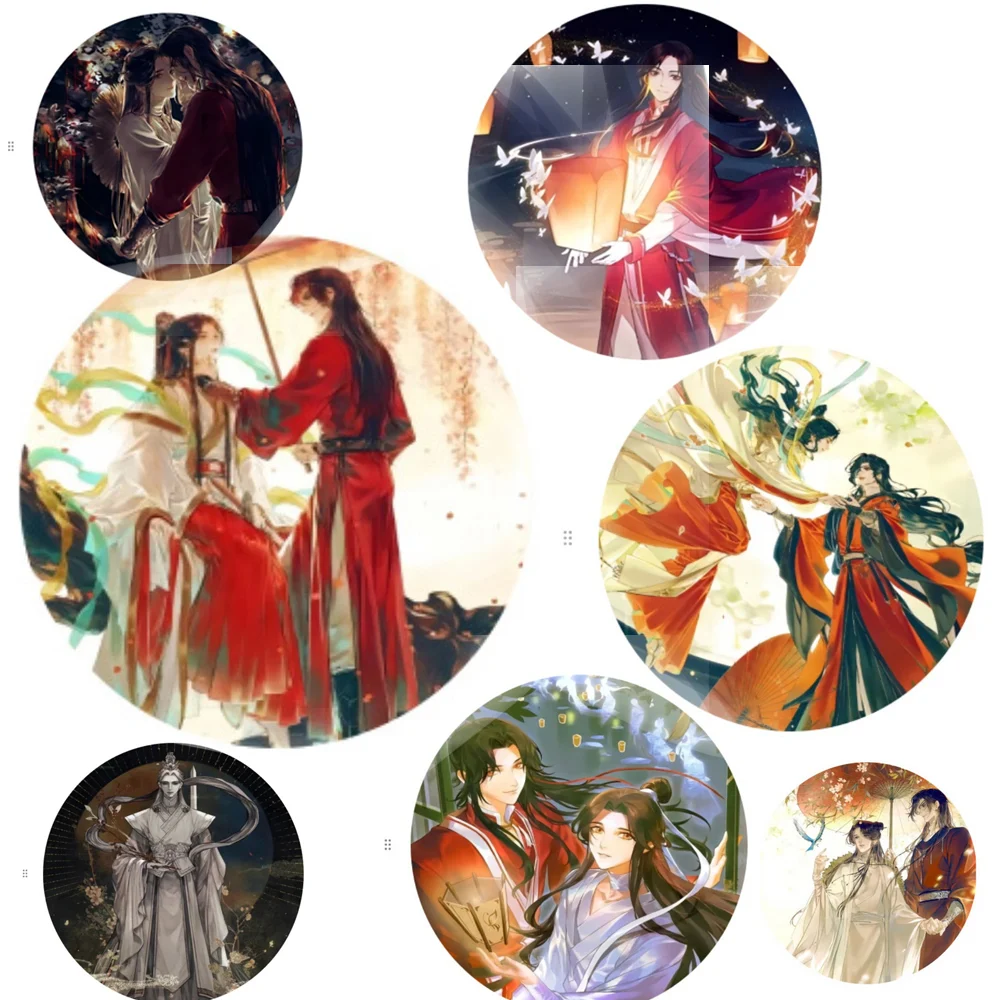 Брошь в стиле аниме Tian Guan Ci Fu, жесть, значок Xie Lian Hua Cheng Heaven, благословение официальной одежды, украшение для рюкзака, булавки, подарок