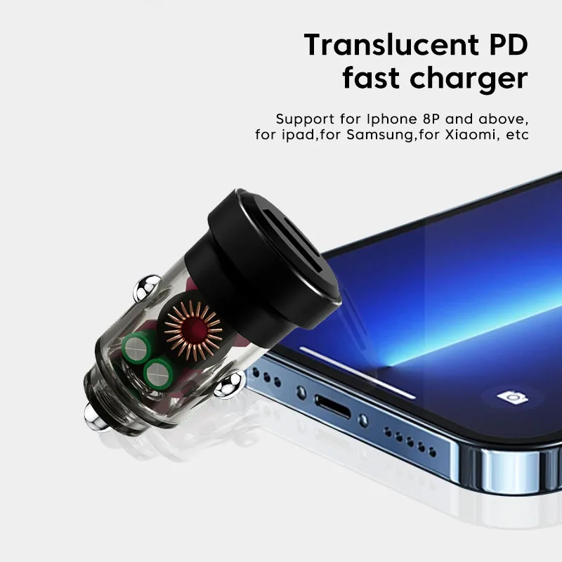 Фото 2 Порт USB Автомобильная зарядка 30W PD Quick 5A Мини - быстрая зарядка для iPhone 11 Xiaomi Huawei 20W PD №5
