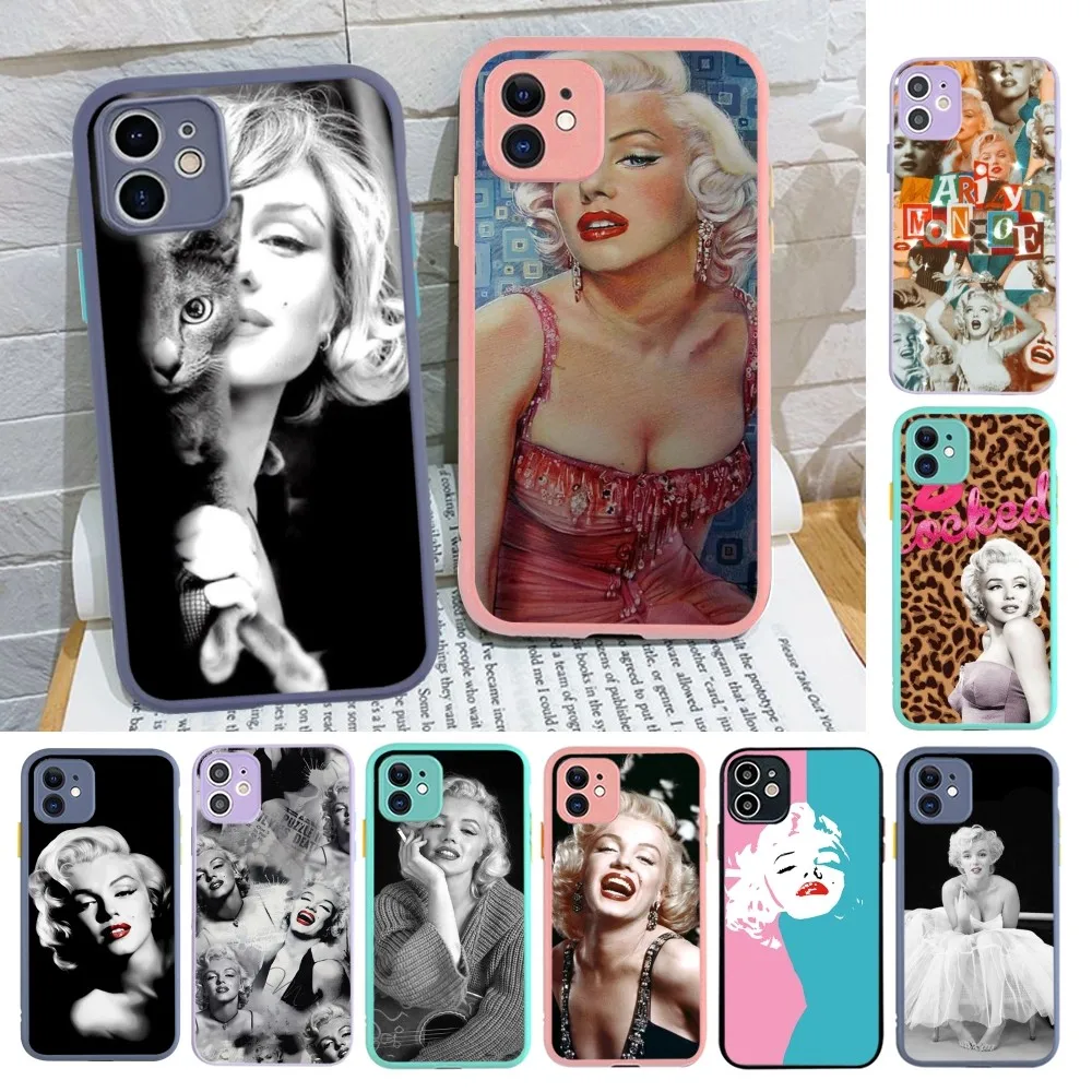 Чехол для телефона Marilyn Monroe для iPhone 14 X XR XS 7 8 Plus 11 12 13 pro MAX 13mini, матовый ударопрочный чехол