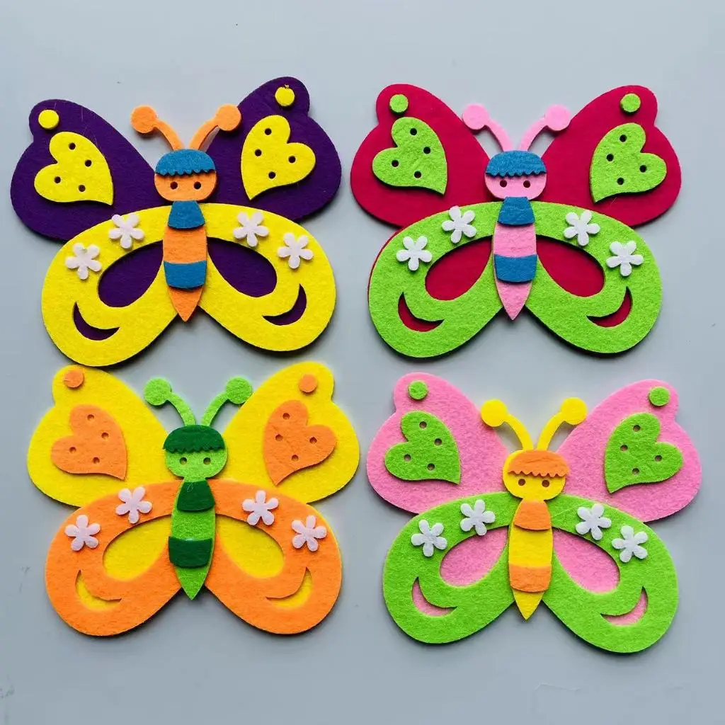 Фетровая бабочка Craft bunga 3D, Настенный декор, планировка для детского сада, дома, школы, офиса, декоративные настенные наклейки, планировка окружающей среды