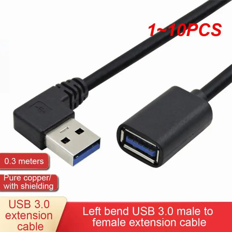 1 ~ 10 шт. Удлинительный Кабель USB 3,0 штекер-гнездо правый угол 90 градусов адаптер USB вверх/вниз/влево/вправо кабель USB 0,2 м