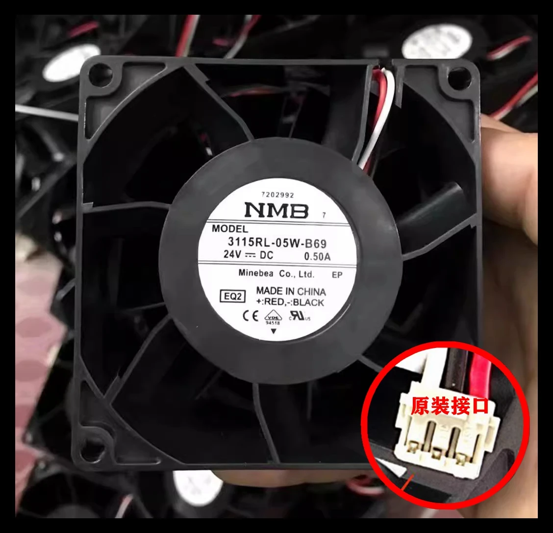 NMB 3115RL-05W-B69 EQ2 DC 24 В 0,50 А 80x80x38 3-проводной охлаждающий вентилятор для сервера