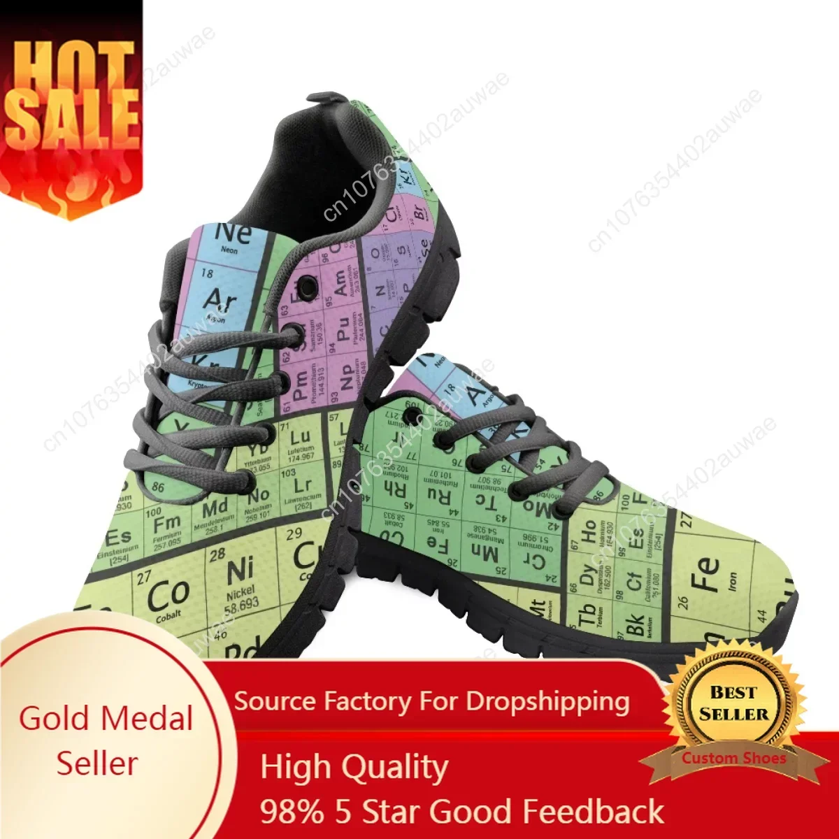 Кроссовки da donna con stampa tavola periodica 3D naezione chimico Mesh Flats Femme Scarpe da Passeggio Zapatos Mujer