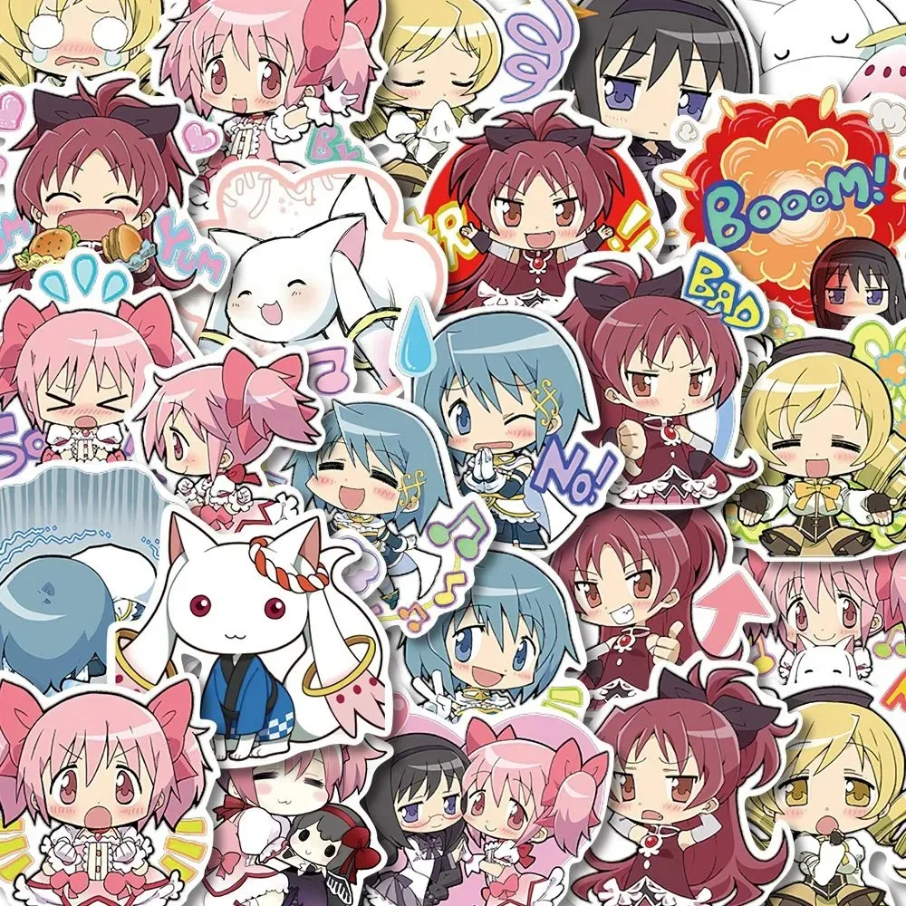 48шт Puella Magi Мадока Магия Аниме Наклейки Каваи Мадока Саяка Акеми Хомура Мультяшная наклейка DIY Багаж Чемодан Наклейка на велосипед