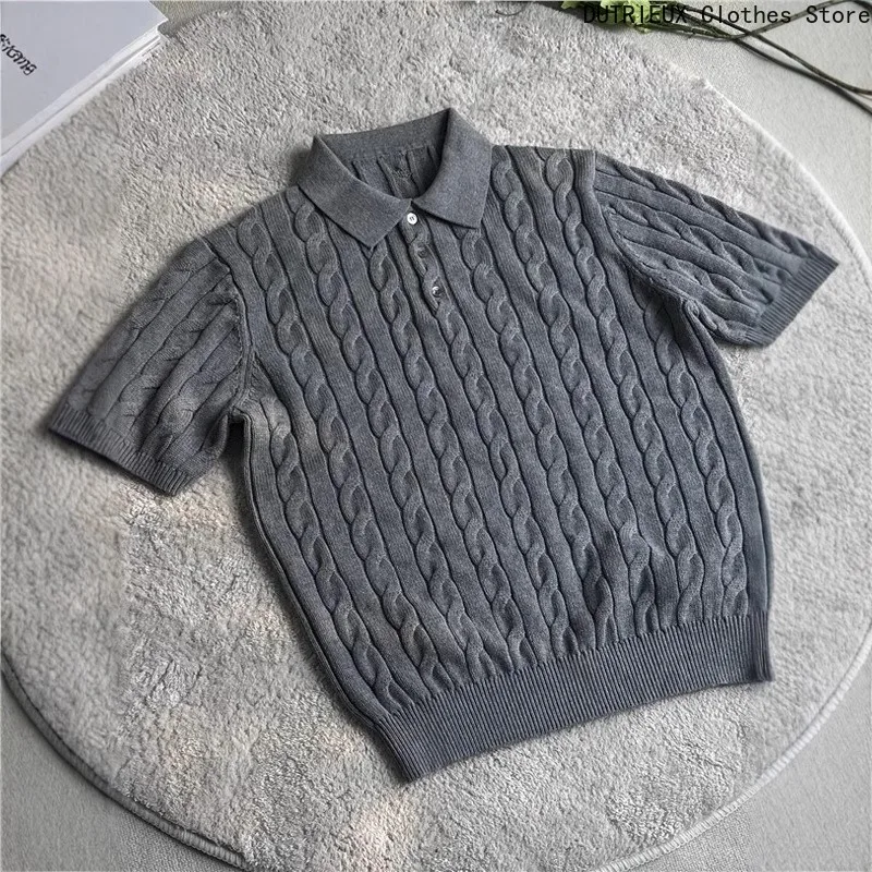 Фото American Sle Hard Man Трикотажная мужская рубашка Irt Muscle Slim Fit Elastic OrtSve с отложным воротником Tight Sve Мужская рубашка-поло для гольфа №5