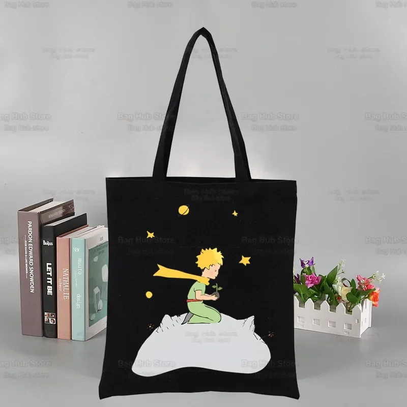 Холщовая Сумка-тоут Little Prince Y2K, милая сумочка на плечо в стиле Харадзюку, Экологически чистая, для покупок, повседневное использование