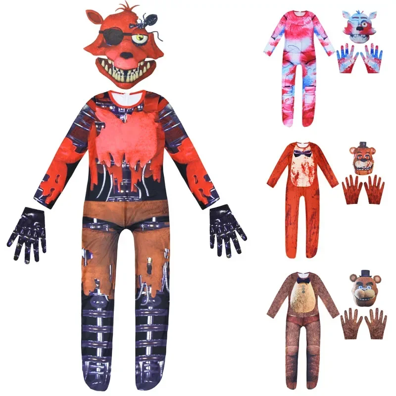 Ужасный костюм на Хэллоуин для детей, комбинезон Five Nights F-Freddyed, косплей, кошмар, BonnieD Fnaf, аниме, Рождественский подарок для Kaa