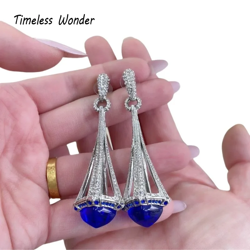 Вневременные серьги-гвоздики Wonder Fancy Zircon Geo Pyramid для женщин, дизайнерские ювелирные изделия, модный редкий подарок для подиума, сладкий 5152
