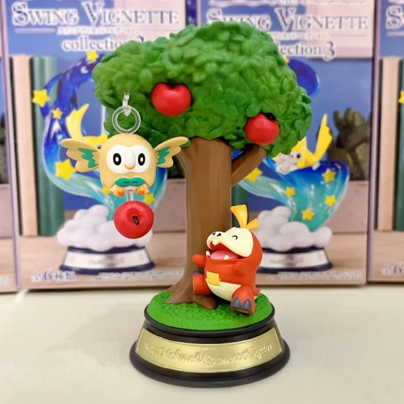 Фото Re-Ment Pokemon Swing Vignette Коллекция игрушек из ПВХ Фигурки - Jirachi Greninja Slowpoke Psyduck Volcarona Rowlet Fuecoco Pelipper №4