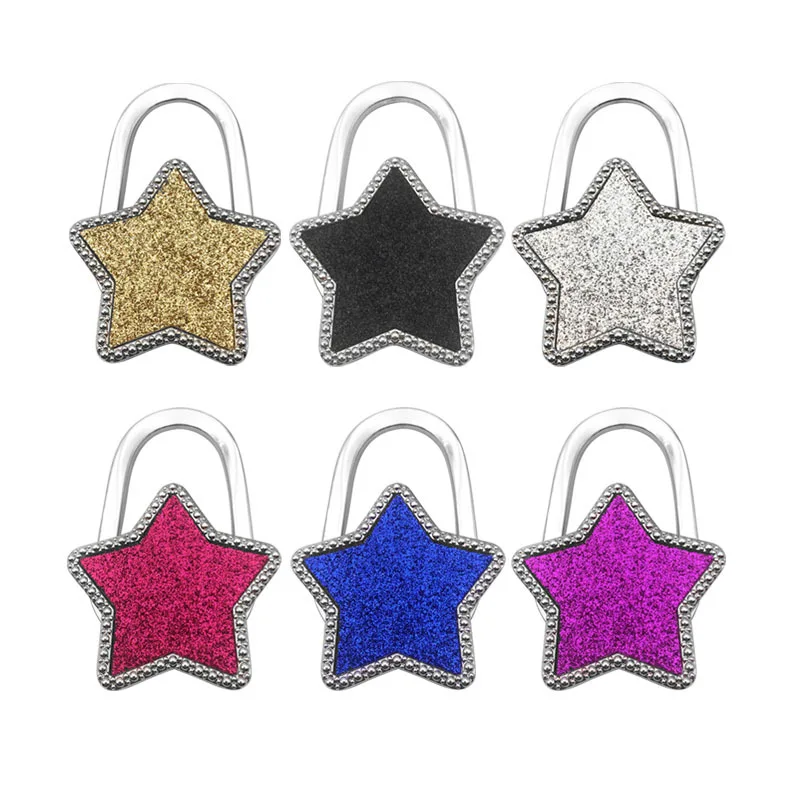 10 шт. брелок MetalStar с блестками, складной крючок для сумки по краям стола