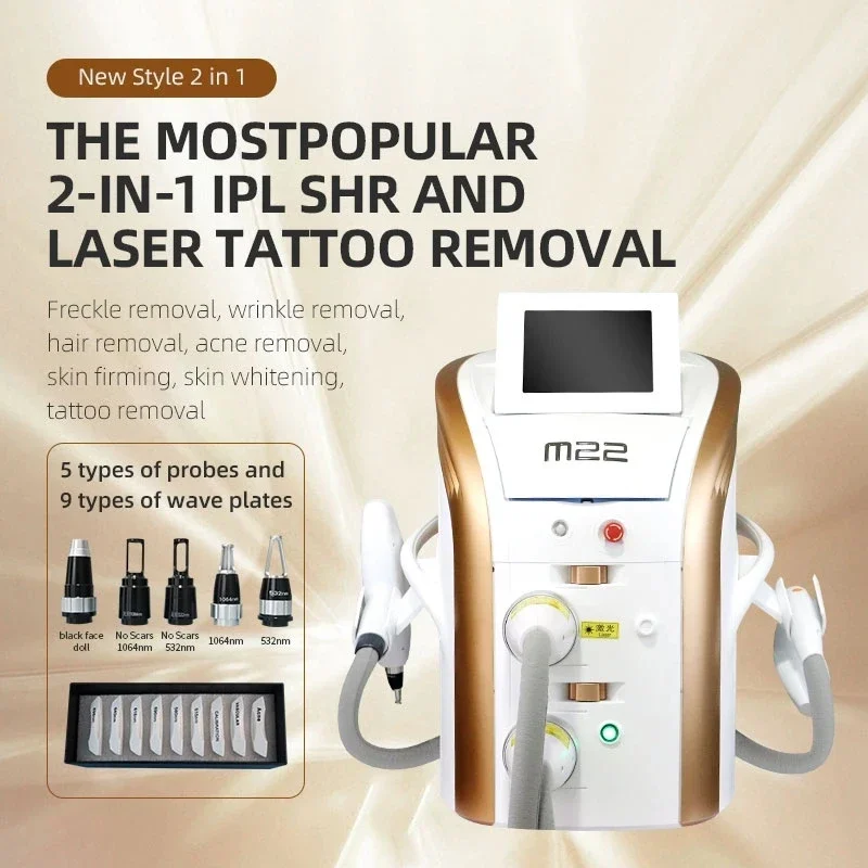 M22 IPL Memilih lasee Penghilang Rambut Q-switched Nd Yag lasee Mesin Penghilang Tato Perangkat Professional lasee Penuh Re