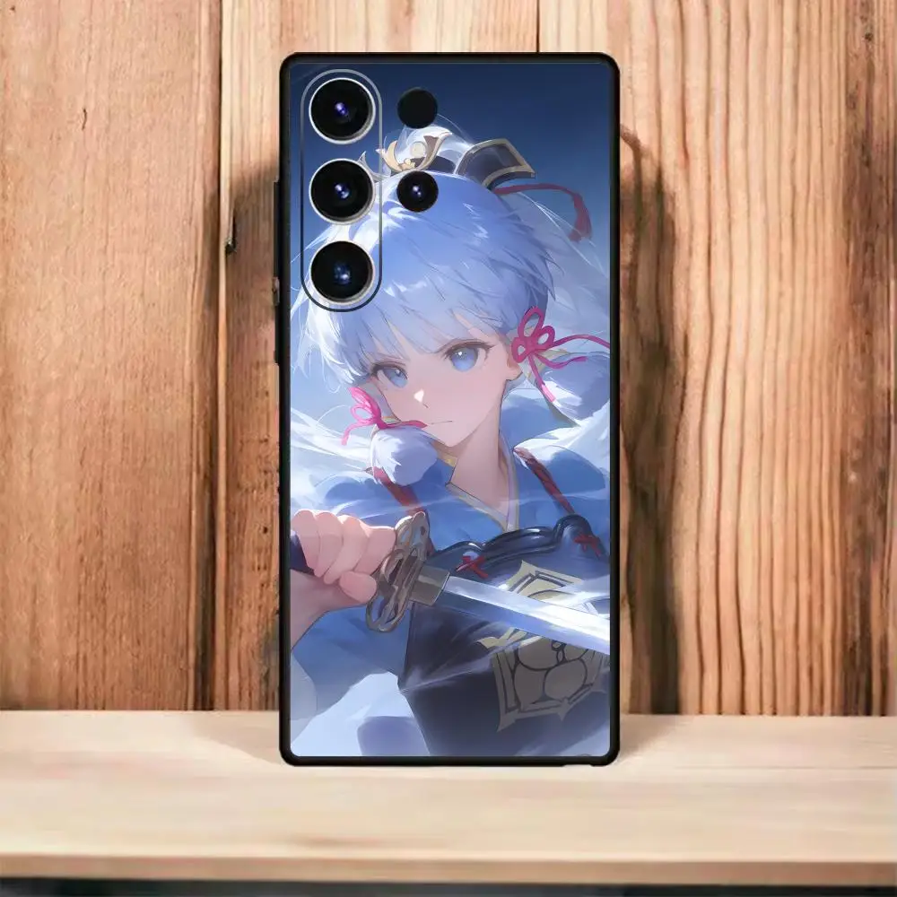 Фото Чехол для телефона genshin Impact Kamisato Ayaka для Samsung Galaxy S25 S24 S23 S22 S21 S20 Plus Ultra Note20, мягкий черный №5