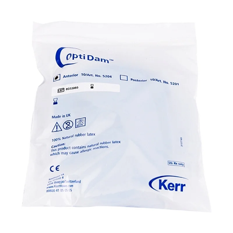 Фото Kerr OptiDam Dental 3D Rubber Dam 30 шт. Резиновый барьер Стоматологическая трехмерная резиновая плотина из натурального каучука, латекс, передний задний вид №2