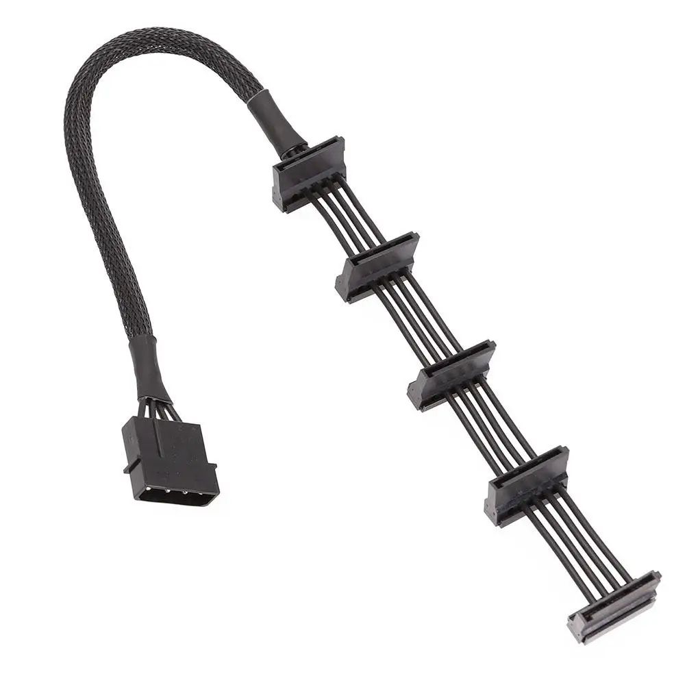 Фото 1toServer ATX 4-контактный IDE Molex на 5 портов SATA серия ATA кабель питания 18AWG 40 см 15,7 дюйма для 5-слойного жесткого диска Cady №2