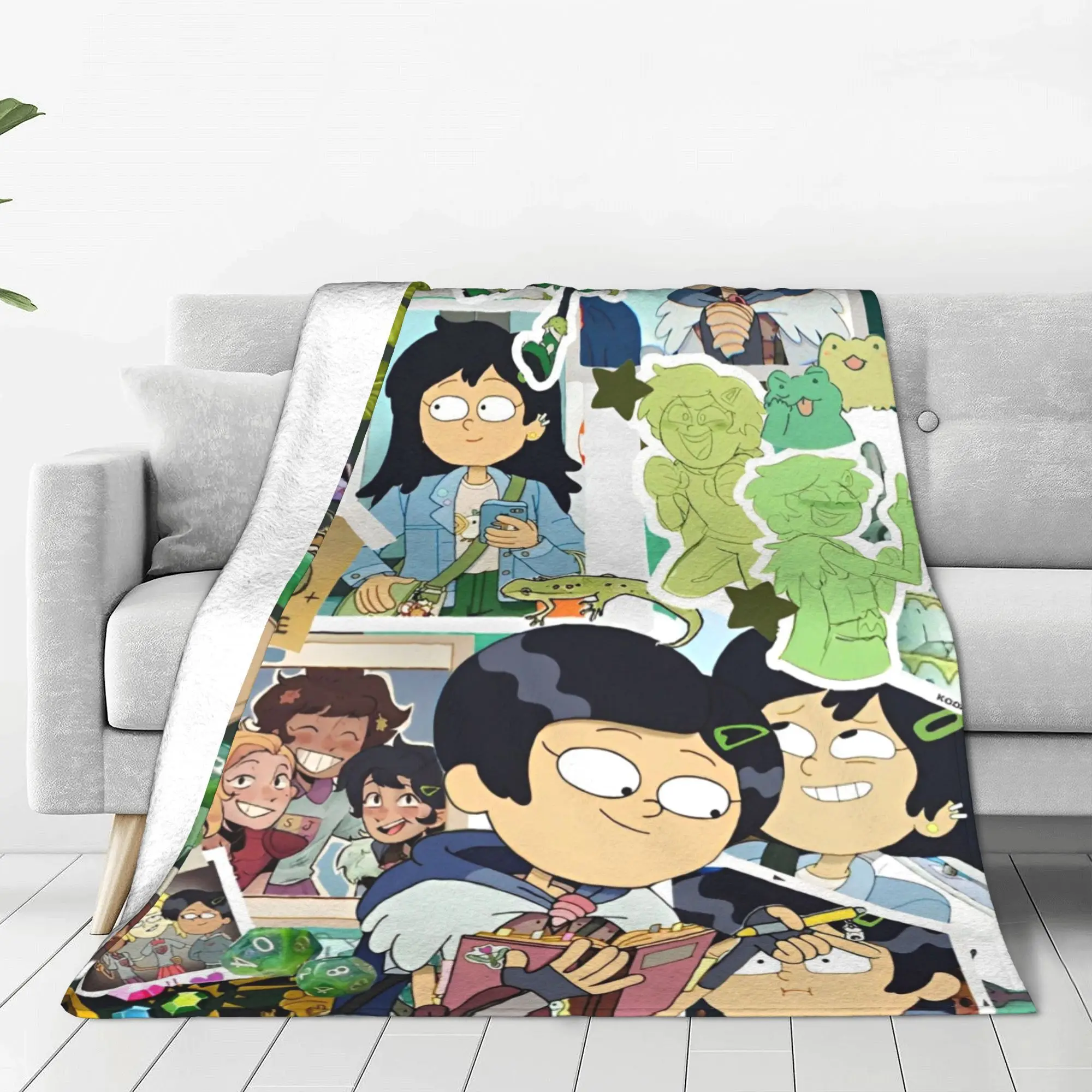 Amphibia Marcy Wu Knitted Blankets Fleece Magic Cartoon Advanture Lightweight Throw Blankets for Outdoor Bedding Quilt