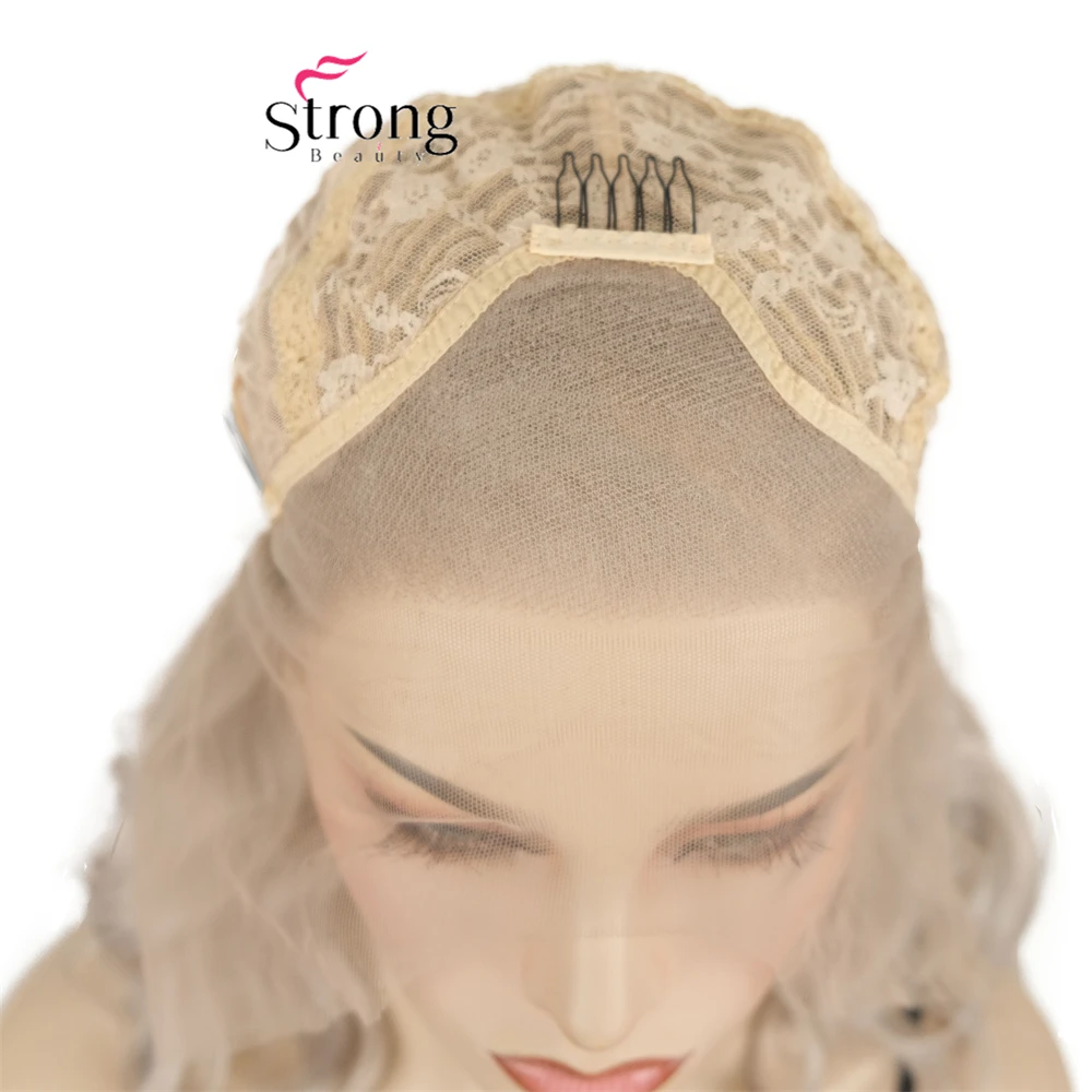 Strongbeauty Короткий парик фронта шнурка Пепельно-русый натуральный волнистый парик для женщин Бесплатная часть парика (art.: 3920cd0bedb4d) - 3920cd0bedb4d