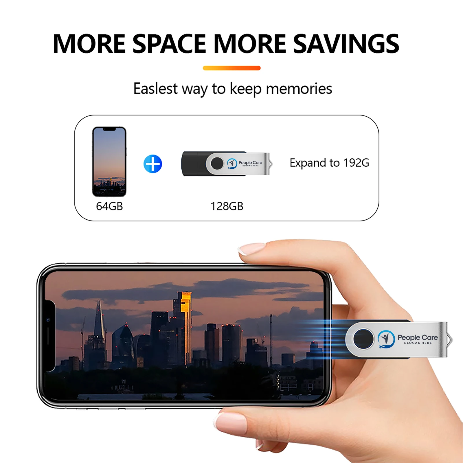 Фото Флэш-диск USB 3.0 Type-C, 4 ГБ, 8 ГБ, бесплатный индивидуальный логотип, вращающаяся карта памяти, 16 ГБ, 32 ГБ, с брелоком, U-диск, 64 ГБ, 128 ГБ №5