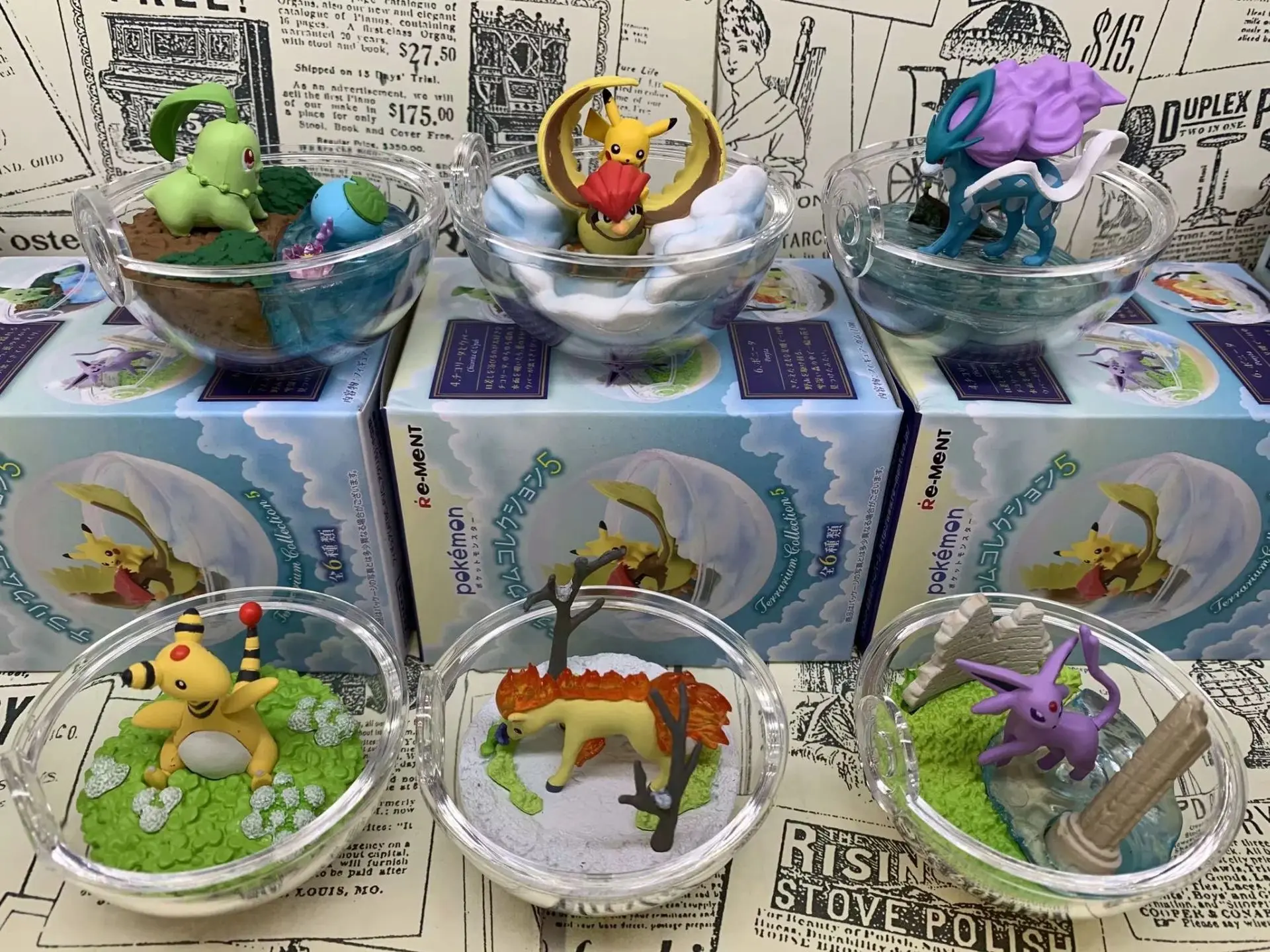 Аниме Pokemon Pikachu Rapidash Suicune Espeon Ampharos Chikorita ПВХ фигурка игровая статуя Коллекционная модель детские игрушки куклы